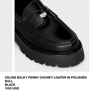 Celine bulky penny loafer black leather, worn twice